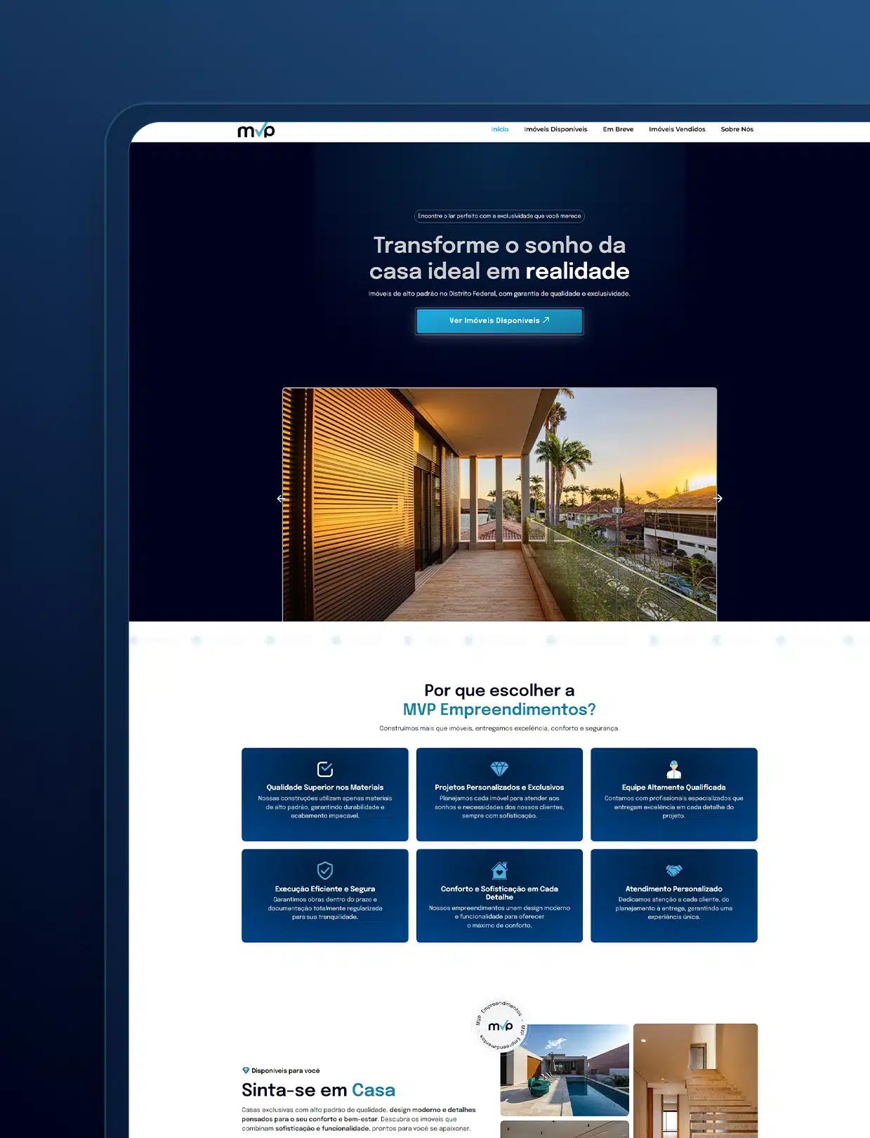 Projeto MVP Empreendimentos entregue pela Agência Dbox